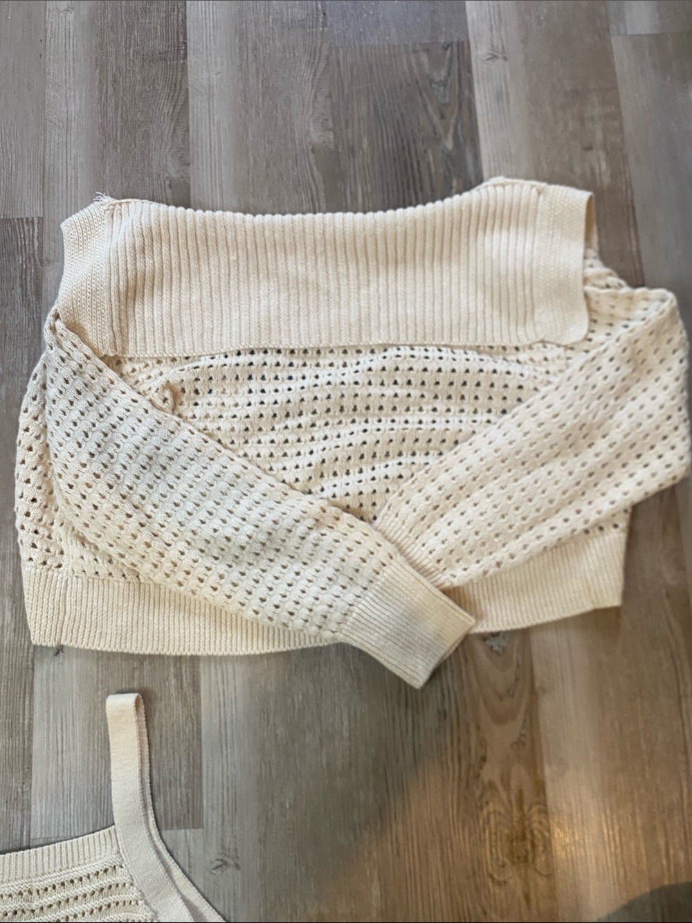 Universal Thread Cream Open-Knit Off-Shoulder Sweater Set - Picture 5 of 8